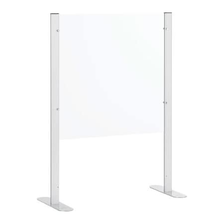 Gec Interion Acrylic Cashier Shield with Pass-Through, 24inL x 24inH, Clear 695950